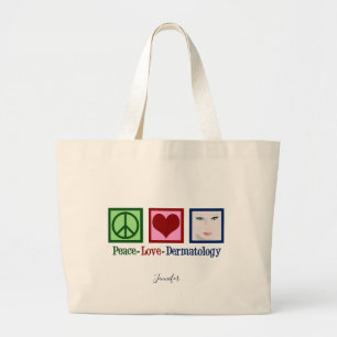 Grand Tote Bag Dermatologie de l'amour de la paix