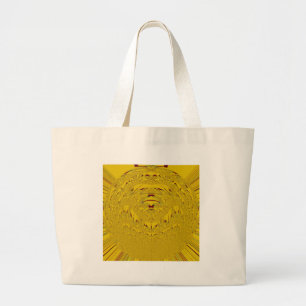 Grand Tote Bag Design motif en tête de Lion d'or