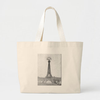 Grand Tote Bag Dessin de Tour Eiffel de Paris, le Texas