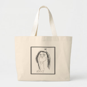 Grand Tote Bag Dessin de votre enfant - Cadeau pour la fête des m