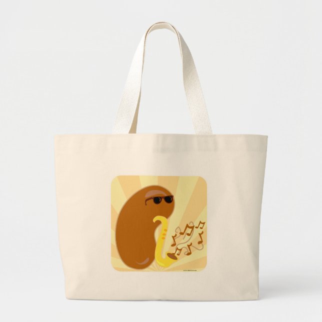 Grand Tote Bag Dessin humoristique Fruit Funny Humour de haricot (Devant)