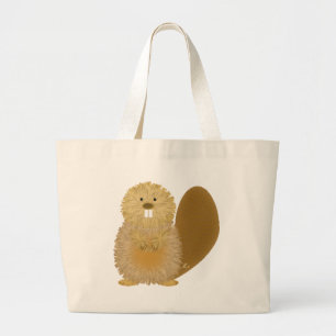 Grand Tote Bag Dessins animaux adorables : Castor