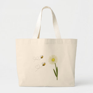 Grand Tote Bag Deux petites abeilles mignonnes