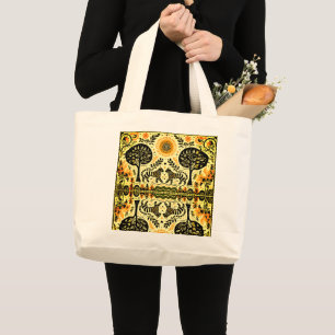 Grand Tote Bag deux tigres dans la forêt