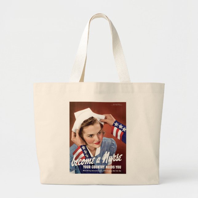 Grand Tote Bag Devenez Infirmière (Devant)