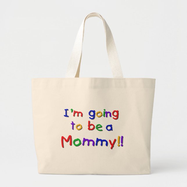Grand Tote Bag Devenir une maman couleur primaire (Devant)