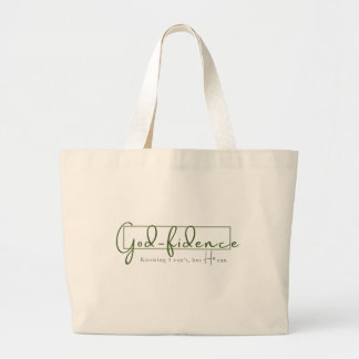 Grand Tote Bag Dieu-foi - Texte vert - Fourre-tout