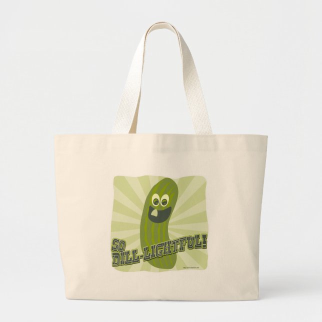 Grand Tote Bag Dill Léger Pickle Love Amusant Cartoon alimentaire (Devant)