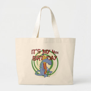 Grand Tote Bag Dinosaur 4e anniversaire T-shirts et cadeaux