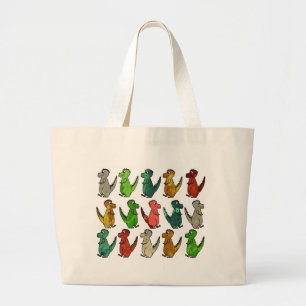 Grand Tote Bag Dinosaure couleur d'aquarelle de Jurassique mignon