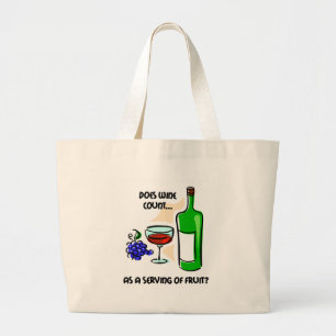 Grand Tote Bag Dire drôle d'humour de vin