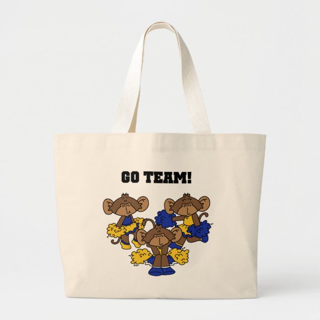 Grand Tote Bag Disparaissent le bleu d'équipe et le T-shirts et (Devant)