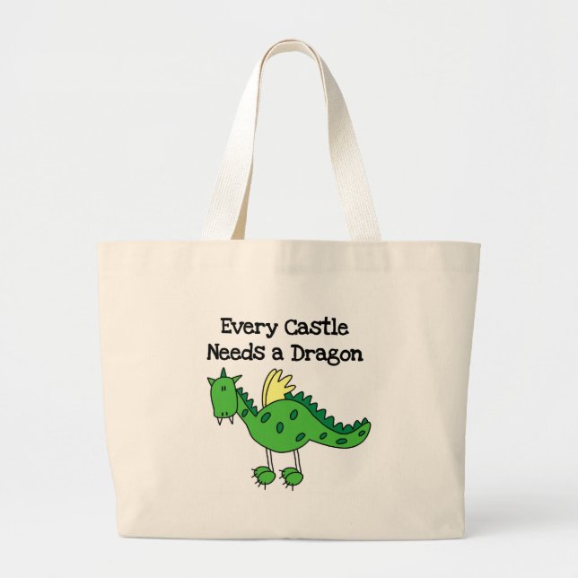 Grand Tote Bag Dragon de château (Devant)