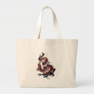 Grand Tote Bag Dragon japonais Katana de Sui Riu