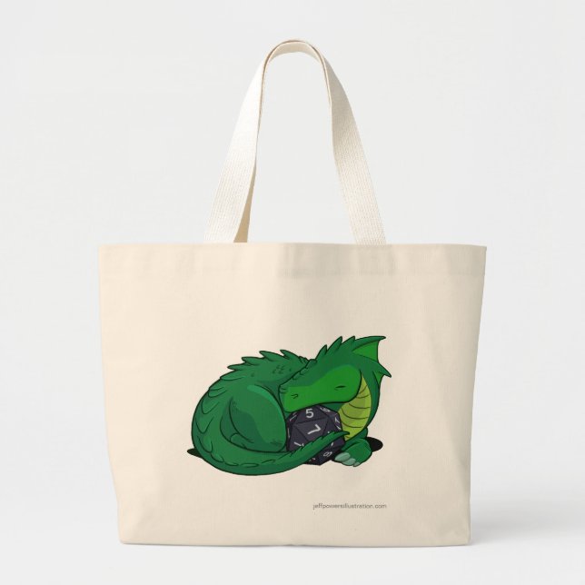 Grand Tote Bag Dragon vert D20 (Devant)