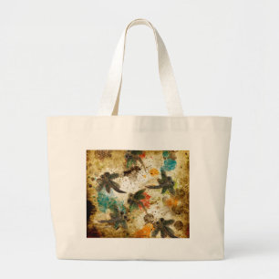 Grand Tote Bag Dragonfly Flit Rustic Splash