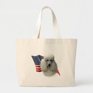 Grand Tote Bag Drapeau de caniche (blanc)