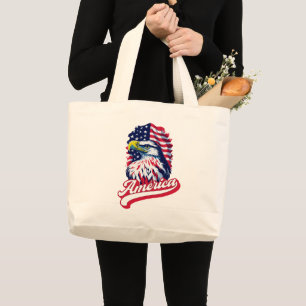 Grand Tote Bag Drapeau de l'aigle américain