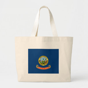 Grand Tote Bag Drapeau de l'Idaho : Etat de Gem, Amérique Montagn