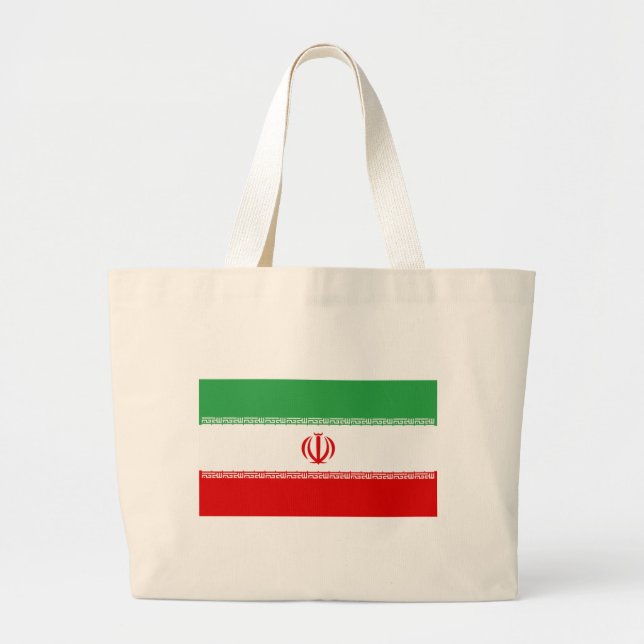 Grand Tote Bag Drapeau de l'Iran (Devant)