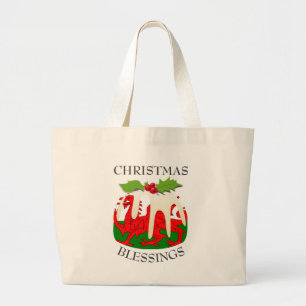 Grand Tote Bag DRAPEAU DE Noël