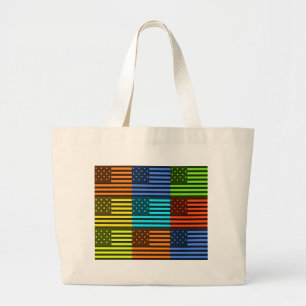 Grand Tote Bag Drapeau drôle USA