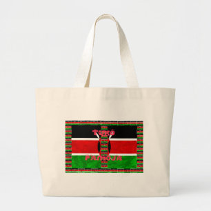 Grand Tote Bag Drapeau du Kenya : Tuko Pamoja - Design d'art de l