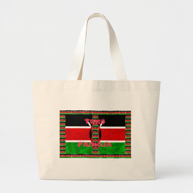 Grand Tote Bag Drapeau du Kenya : Tuko Pamoja - Design d'art de l (Devant)