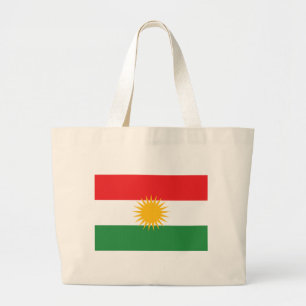 Grand Tote Bag Drapeau du Kurdistan ; Kurde ; Kurde
