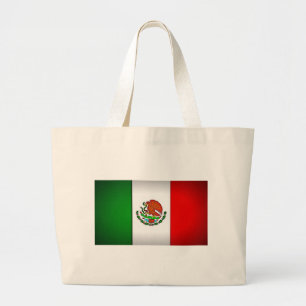 Grand Tote Bag Drapeau du Mexique stylisé