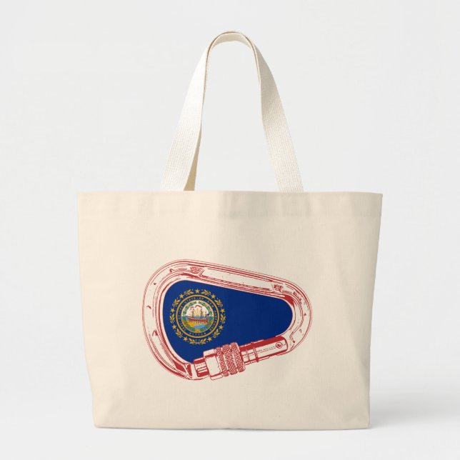 Grand Tote Bag Drapeau New Hampshire Escalade carabiner (Devant)