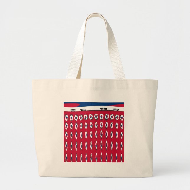 Grand Tote Bag Drapeau PolkaDot de Corée du Sud (Devant)