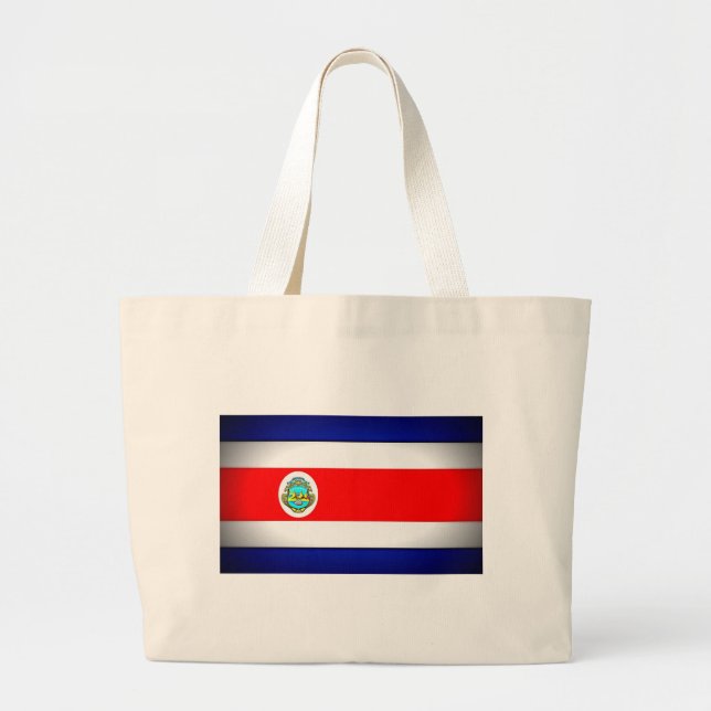 Grand Tote Bag Drapeau stylisé du Costa Rica (Devant)