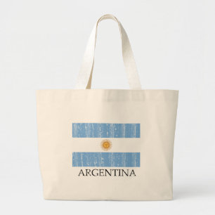 Grand Tote Bag Drapeau vintage de l'Argentine