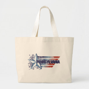 Grand Tote Bag Drapeau vintage des Etats-Unis avec l'étoile -