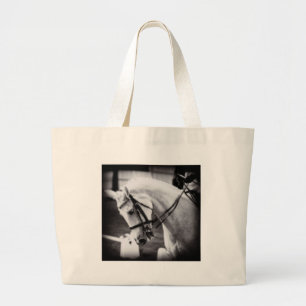 Grand Tote Bag Dressage Horse Black and White
