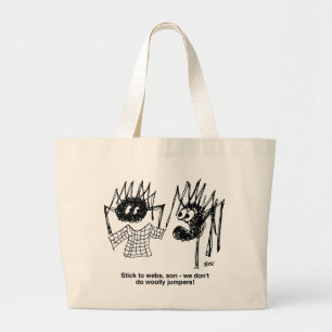 Grand Tote Bag Drôle araignées et araignées Web tissage Cartoon