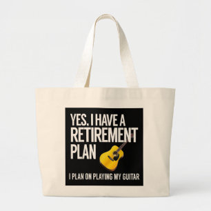 Grand Tote Bag Drôle Guitar Player Retrait