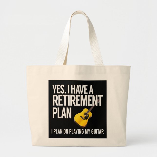 Grand Tote Bag Drôle Guitar Player Retrait (Devant)