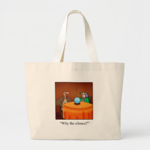 Grand Tote Bag Drôle Thanksgiving Turquie Fortune Dons de dessin