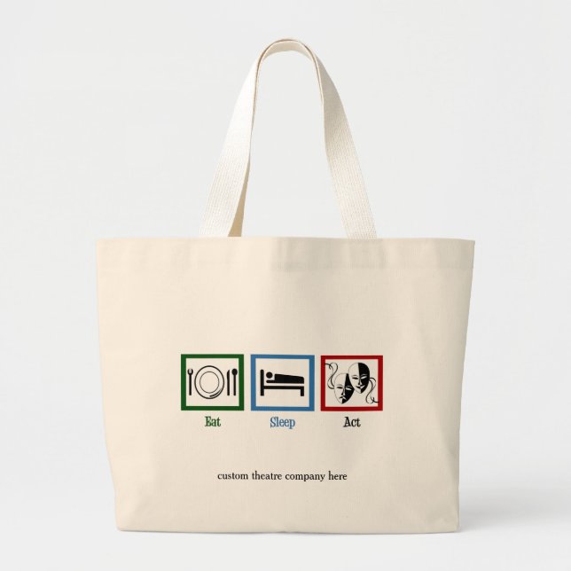 Grand Tote Bag Eat Sleep Act Drôle Acteur (Devant)