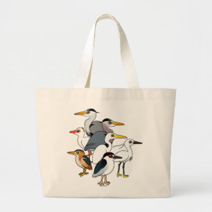 Grand Tote Bag Échassiers faits sur commande