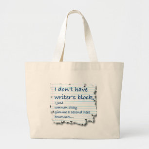 Grand Tote Bag Écrivains bloquent les exemples