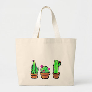 Grand Tote Bag Élégant boho Cactus cactus cactus succulents