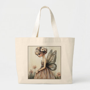 Grand Tote Bag Elégant Fairy Flower Girl Whimsical Mariage Cadeau