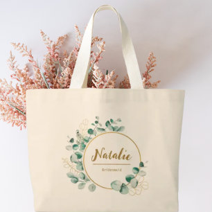 Grand Tote Bag Élégant luxe or et verdure Cortège de mariage