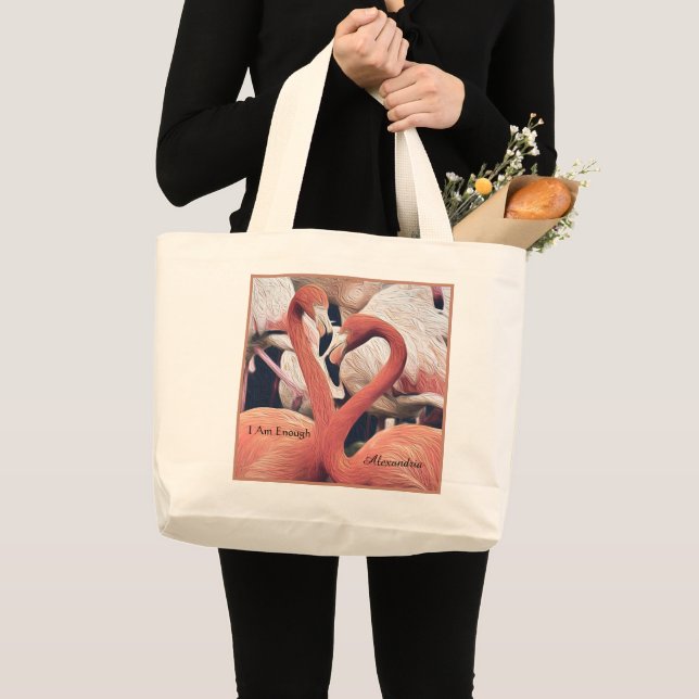 Grand Tote Bag Élégant Rose Je Suis Suffisant Pour Dire Citations (Devant (produit))