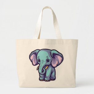 GRAND TOTE BAG ÉLÉPHANT DE CARTOON