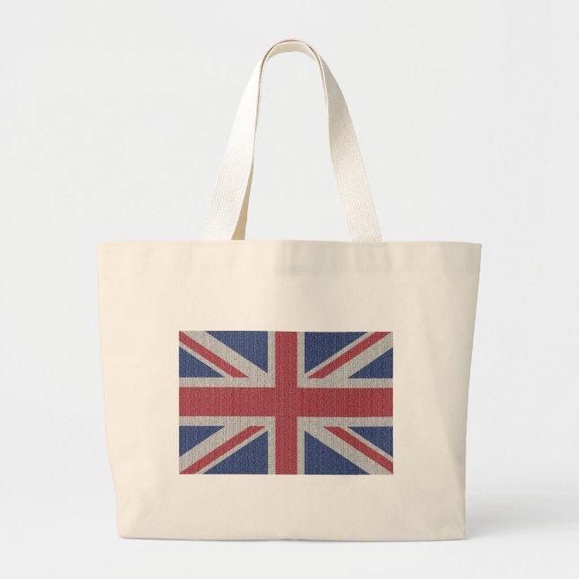 Grand Tote Bag Éléphant Fourre-tout de drapeau d'Union Jack (Devant)