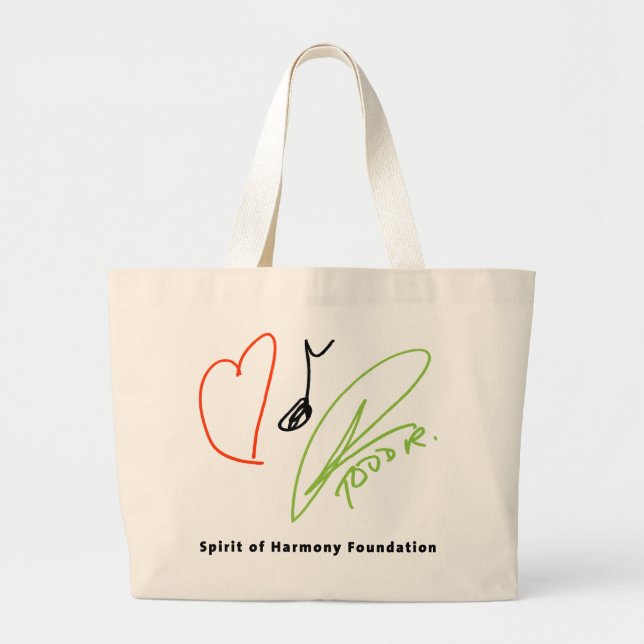 Grand Tote Bag Éléphant Fourre-tout de musique d'amour (Devant)